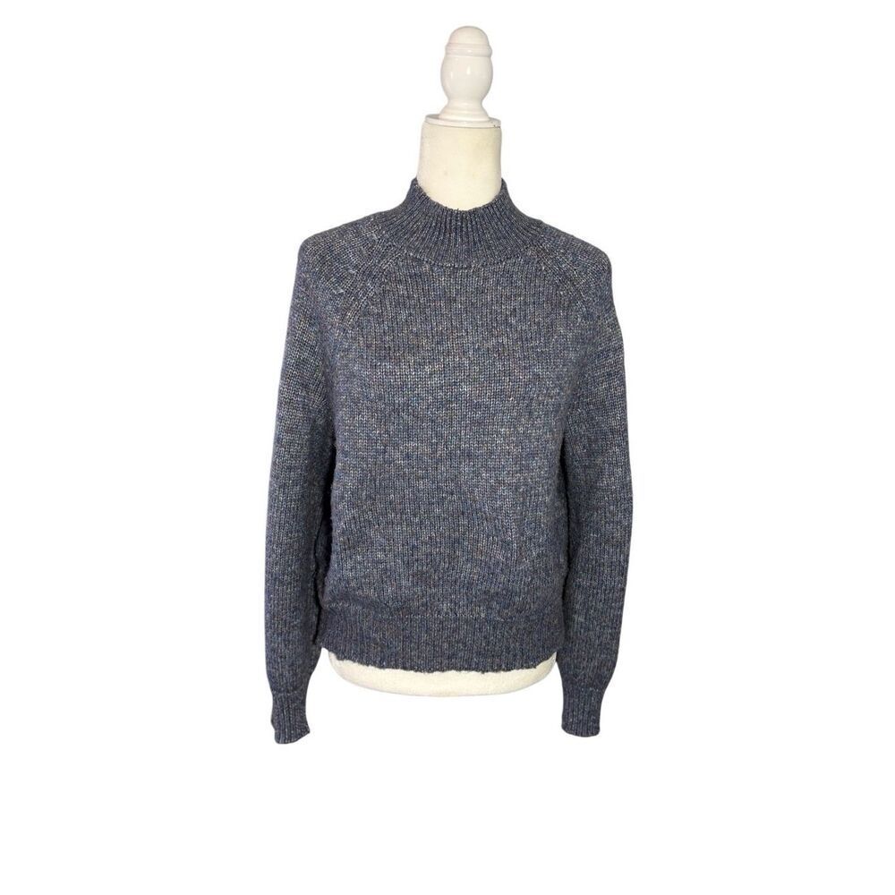Banana Republic mock neck heathered blue knit sweater - M